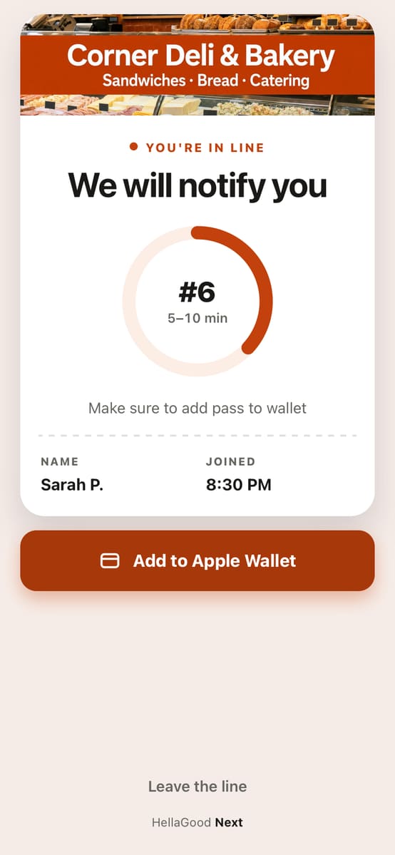Smart pass: number in the wait, with the minutes left