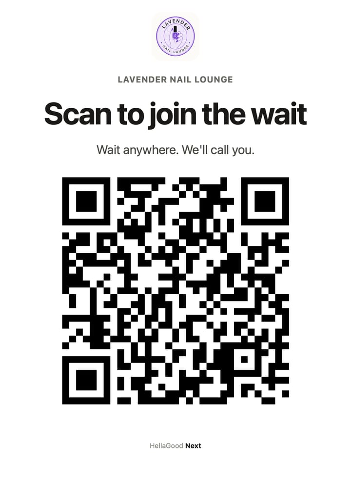 The printed QR sign: Scan to join the wait